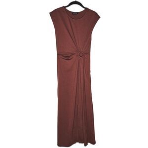 Kourt Anthropologie Sheath Dress Cutout Cap Sleeve Side Slit Special Ocassion XS